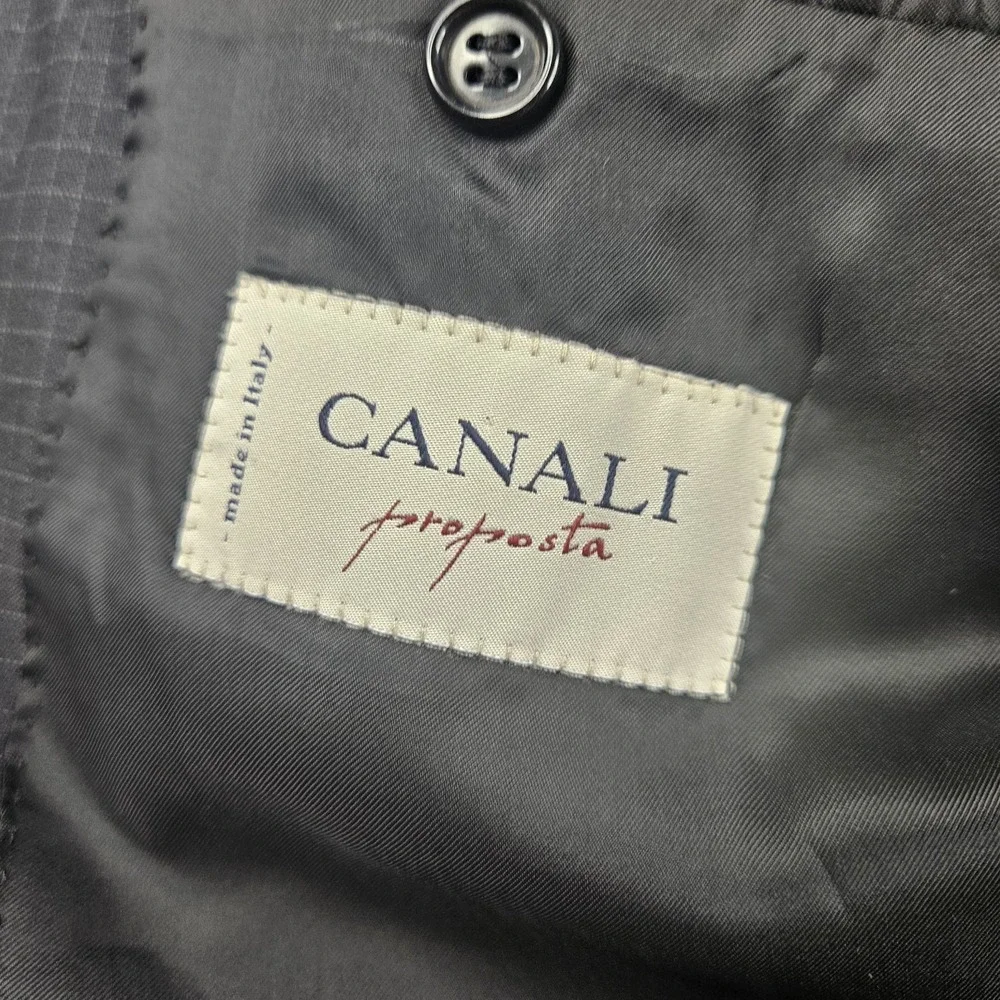 Canali Blazer Mens 44L 100% Wool Sport Coat Jacket Made In Italy Waffle Pattern